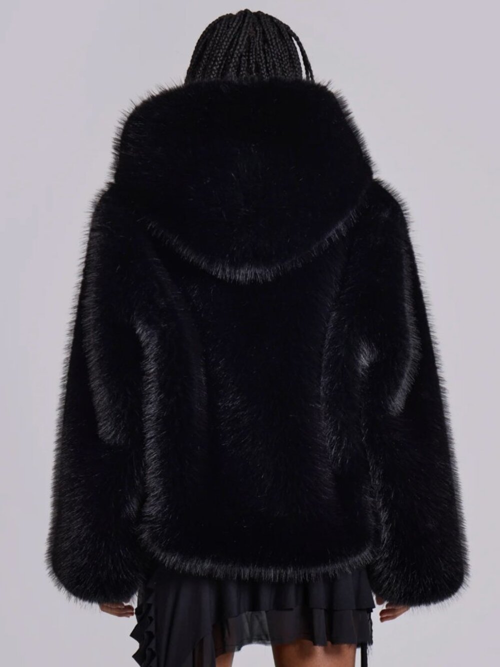Jaded London Mara Oversized Faux Fur Coat in Black (new) - Picture 2 of 4